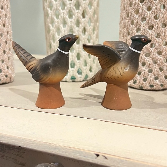 POTTERY BARN RING NECK PHEASANTS SALT & PEPPER SHAKERS - Picture 12 of 12